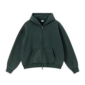 Sudadera con Capucha para Hombre, Personalizada con Logotipo, 100% Algodón, de Gran Peso, con Bordado de Lujo, Estampada, Estilo Urbano, Lavado Ácido, Talla Grande - Product Image 1