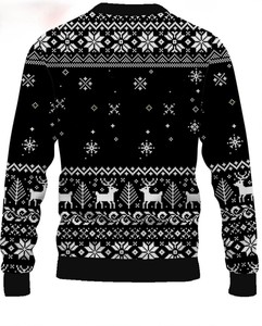Design personnalisé OEM pour hommes Regular-Fit Long Sleeves Ras du cou Pull en laine et cachemire Xmas Ugly Christmas Sweater - Product Image 5