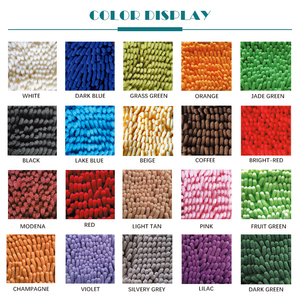 Turquoise Chenille Bath Mat Set Rectangle Absorbent Knitted Solid Color for Bathroom Use Solid Color - Product Image 4