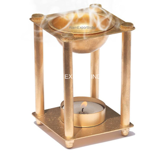 Highest Selling Pure Brass Gold Finished <b>Oil</b> Aroma Incense <b>Burner</b> Square Shape <b>Oil</b> <b>Burner</b> Diffuser Religious <b>Burner</b> Home Usage - Product Image 2