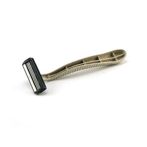 Maquinilla de afeitar desechable de plástico y paja de trigo para hotel, con mango texturizado, reutilizable para la depilación corporal, ecológica. - Product Image 6