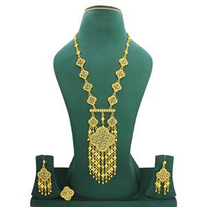 Ensembles de bijoux arabes en laiton plaqué or avec boucles d'oreilles, collection parfaite pour le Ramadan, bijoux de mariée indienne de Dubaï - Product Image 4