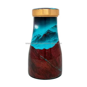 Bouteille de chambre en cuivre pur de qualité supérieure 1100 ML Himalaya Meena Print Design Anti-fuite Ayurvédique Drinkware Pot en cuivre - Product Image 2