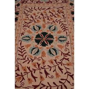 Lavinas Vintage Kantha Suzani <b>Quilt</b> Handmade Cotton Floral Embroidery Boho Indian Eco-Friendly Washable All-Season <b>Throw</b> Blanket - Product Image 3