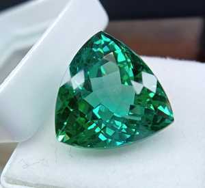 Saphir vert naturel du Sri Lanka, taille triligne, certifié, pierre précieuse en vrac, saphir vert étincelant JM430, vente en gros - Product Image 4
