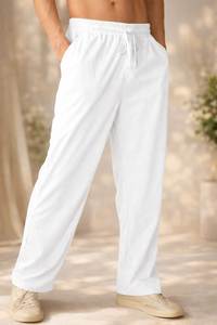 Pantalon Homme Léger en Coton Biologique Durable, Coupe Droite Taille Moyenne, Vente en Gros, Doux pour la Peau, Respirant, Séchage Rapide - Product Image 3