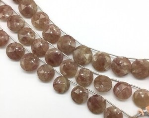 Piedra de sol natural facetada redonda de 8 pulgadas, 1 hebra, 154 quilates, tamaño de 13 a 19 mm, piedras preciosas para la fabricación de joyería fina. - Product Image 1