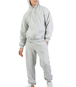 Men's Hooded Fleece Tracksuit Set Regular Fit Color Blocking Streetwear Winter Heavyweight <b>Sweat</b> <b>Suit</b> - Product Image 5