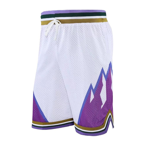 Shorts de basketball personnalisés pour hommes – Vente en gros, maille épaisse, motif montagne, cordon de serrage, gravure laser - Product Image 4