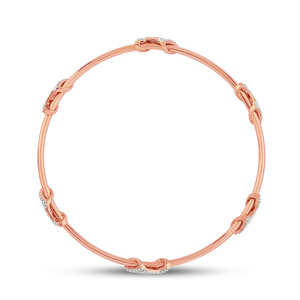Interlocking Round Loop Diamond Accent <b>Bangle</b> <b>Bracelet</b> - Product Image 3
