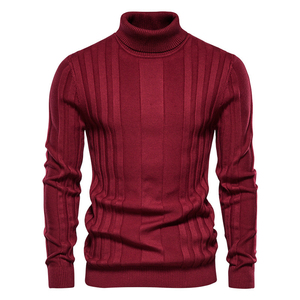 Pull col roulé côtelé uni pour homme, qualité supérieure, manches longues, épaisseur standard, idéal pour l'automne – Nouvelle collection en promotion - Product Image 4