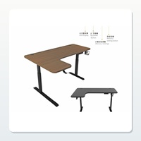 Bureau assis-debout électrique commercial en bois avec contrôleur de mémoire, capacité de charge de 100 kg, personnalisation d'angle pour projets de bureaux modernes