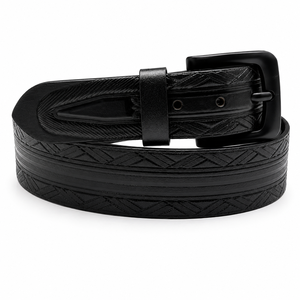 Cinturón de Cuero Casual Negro Premium para Hombre, 40 mm de Ancho, Hebilla con Recubrimiento en Polvo, Cinturón para Uso Diario - Product Image 2