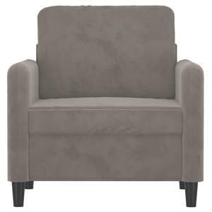 Sillón de Terciopelo Gris Claro 100% Poliéster con Espuma de Madera Contrachapada Metálica - para Sala de Estar - Product Image 3