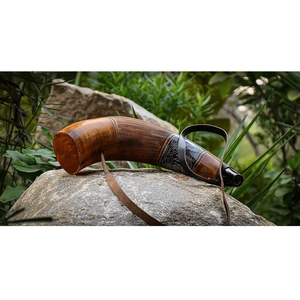 PERFECT ENTERPRISES Premium Quality Polished Eco-Friendly Viking <b>Drinking</b> <b>Horn</b> with Leather Holder 100% Natural Custom Logo - Product Image 1