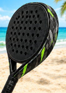 Protector de Marco de Raqueta de Pádel de Fibra de Carbono con Logotipo Personalizado, Patrón Geométrico Verde y Negro, Cinta Protectora Duradera - Product Image 2