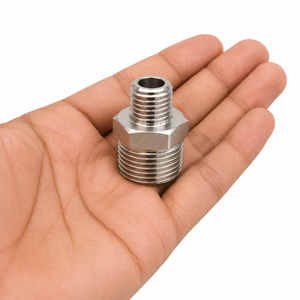 Adaptateur fileté mâle en laiton, raccord hexagonal, surface polie, modèle CSFPL, marque Cnc Shop Floor - Product Image 5