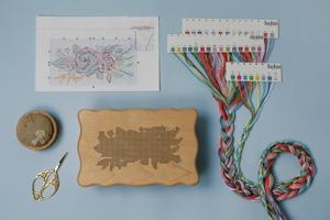 Kit de point de croix DIY 2026-0130, peinture orientale de fleurs, pivoine en pleine floraison, tissu Aida 100% coton écologique, décoration intérieure - Product Image 4