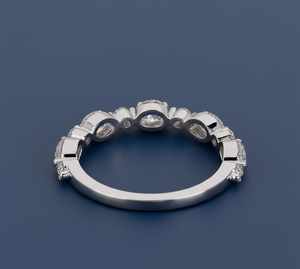 Anillo de Diamantes de Laboratorio de 0.93 Ct, Banda Redonda Ovalada VVS F G, Oro Blanco, Anillo de Diamantes Personalizado al por Mayor, Anillo de Compromiso de Laboratorio - Product Image 4