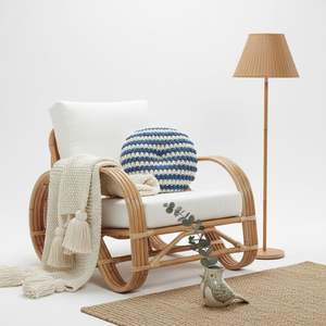 Rattan Outdoor Dining Chair Handwoven Natural Patio Chair Weather Resistant Garden Furniture for Cafe Hotel Balcony <b>Seating</b> - Product Image 3