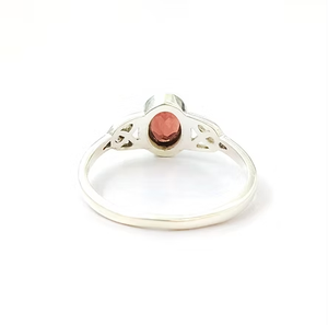Natural <b>Garnet</b> Oval Gemstones <b>Ring</b> 925 Silver 2.0 Grams Minimalist Trendy Lightweight & Comfort Fit Everyday Wear - Product Image 4