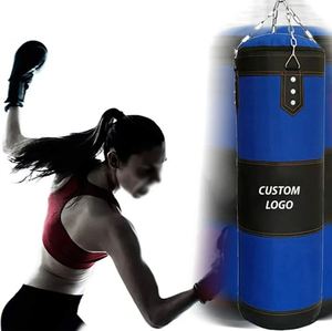 Sac de frappe lourd de haute qualité pour le Muay Thai, en PU/cuir, pour l'entraînement de boxe et de MMA, avec logo personnalisé, 25 kg, rembourré en coton - Product Image 1