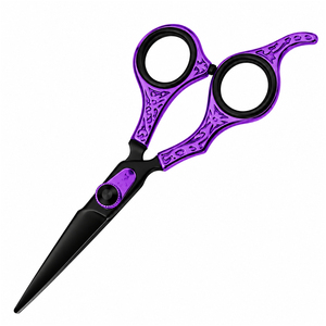 Tijeras de Peluquería Profesionales de Alta Calidad, 6 Pulgadas, Color Negro y Morado, Acero Inoxidable, Ligeras, MOQ Bajo, OEM - Product Image 6
