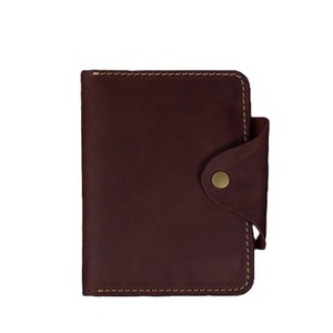 Deep Maroon Genuine Leather Dual <b>Passport</b> <b>Holder</b> Wallet with Secure Button Snap Closure and Slots for Family Travel Documents - Product Image 4