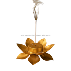 Modern Metal Lotus Incense Burner Iron Incense Holder <b>Decorative</b> Ash Catcher for Home Yoga Meditation Temple - Product Image 1