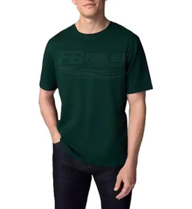 T-shirt de fitness vert pour homme, 100% coton, coupe classique, col rond, séchage rapide, respirant, motif uni, manches courtes - Product Image 4
