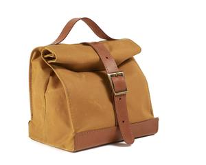 Sac à déjeuner moderne en cuir et toile durable avec fermeture éclair, isotherme, réutilisable, pour le travail LCLB-0023 - Product Image 1