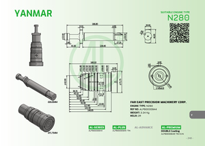 Ensemble de piston et de cylindre pour moteur diesel marin YANMAR 6N280, neuf, marque taïwanaise - Product Image 3