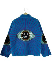 Plus Size Women's Velvet Eye Print Bohemian Casual Coat Full Sleeve Turn-<b>down</b> Collar Autumn Outerwear - Product Image 1