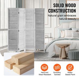 "Foldable 4 Panel Wood Room Divider 66.9" Tall Indoor Wooden Partition <b>Screen</b> Portable Decorative <b>Screen</b>" - Product Image 6