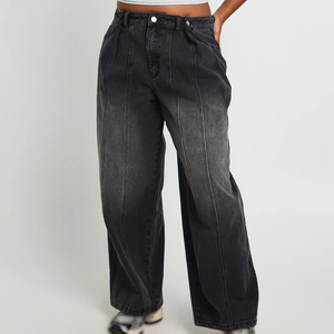 Jeans en denim évasés à taille haute pour femmes avec logo personnalisé, pantalons en denim extensibles Vaqueros - Product Image 4