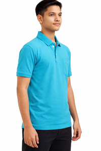 เสื้อโปโลโอเชียนบรีซคลาสสิคสีเทอร์ควอยซ์สำหรับผู้ชาย ผ้าฝ้ายพรีเมียม สวมใส่สบาย ดูดีมีสไตล์ เหมาะสำหรับใส่ทุกวัน ระบายอากาศได้ดี สไตล์ฤดูร้อน - Product Image 2