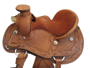 Premium Heavy Duty Wade Tree Roping Ranch Work Cowboy Western Leather Horse Saddle usiné à la main et sculpture - Product Image 3