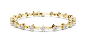 Round Lab Grown Diamond Tennis Bracelet DEF VVS 18K 14K <b>Solid</b> <b>Gold</b> Bridal Wedding Bracelet Classic Prong Set Fine Jewelry Women - Product Image 4