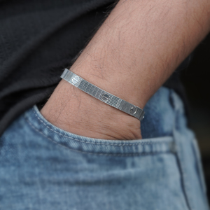 Luxury 925 Sterling Silver Gold Plated Ribbed Screw Design Bracelet <b>Men</b> Women Trendy Minimalist Unisex Jewelry Premium - Product Image 5