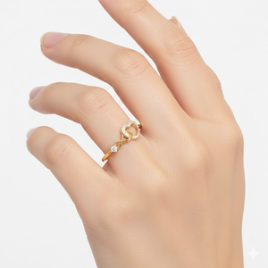 Anillo de Diamantes Infinito con Corazón de Diamante Cultivado en Laboratorio de Oro Sólido de 14K, Regalo para Novia, Anillo de Promesa de Amor con Corazón Abierto, Regalo de Aniversario - Product Image 5