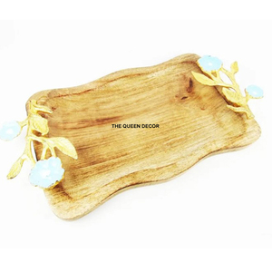 Plateau de service créatif pour ustensiles de cuisine, plateau en métal moderne pour la maison et l'hôtel, couleur dorée, design moderne, plateau en métal - Product Image 5