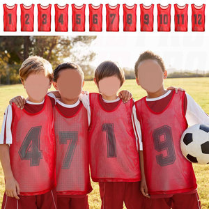 Maillots d'entraînement numérotés pour le football et le basketball – Gilets de sport respirants en maille pour l'entraînement en équipe - Product Image 3