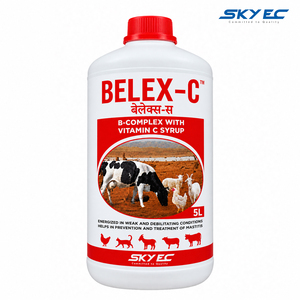 Suplemento líquido BELEX-C con complejo B y vitamina C para ganado, búfalos, terneros, ovejas, cabras y aves de corral. |   Paquete: 5 litros - Product Image 1