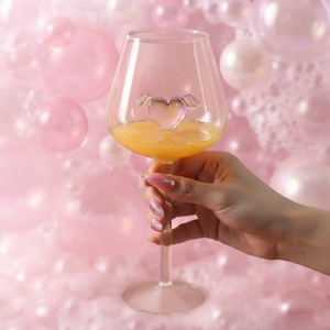Verre à dégustation en forme de cœur soufflé à la main, motif ange, de luxe, écologique, pour salles de dégustation de vins et cadeaux d'expérience vinicole - Product Image 4