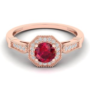 Bague Halo en argent sterling 925 de qualité supérieure REYES avec pierre précieuse rubis taille ronde 0,84 ct pour femmes, bijoux en moissanite certifiés GRA - Product Image 6