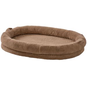 Cuccia per Cani XL a Forma Ovale con Rivestimento in Finta Pelliccia di Coniglio e Schiuma Ortopedica a Nido d'Ape - Product Image 1
