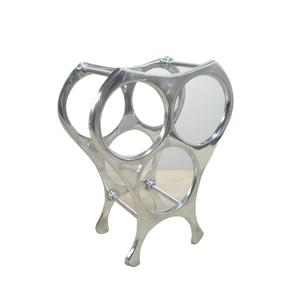 Porte-bouteilles à vin en aluminium argenté brillant pour le stockage du vin, pour bar, hôtel, usage domestique - Product Image 2