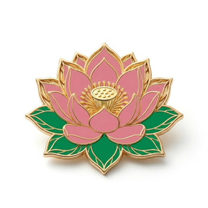 Pin de Flor de Loto Blanco Personalizado, Recuerdo Religioso Budista Hindú Tradicional - Product Image 6