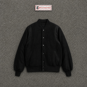 Blouson Bomber Noir Premium à Boutons Pression – Style Urbain Tendance, Doux et Chaud, Coupe Droite, Couleur Unie, Boutons sur le Devant, Tenue Décontractée Automne - Product Image 5
