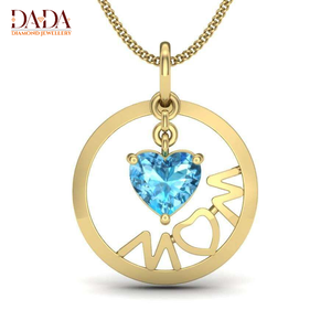 Collier pendentif en diamant cultivé en laboratoire certifié IGI, plaqué rhodium, bijoux de luxe personnalisés, cadeau pour maman - Product Image 1